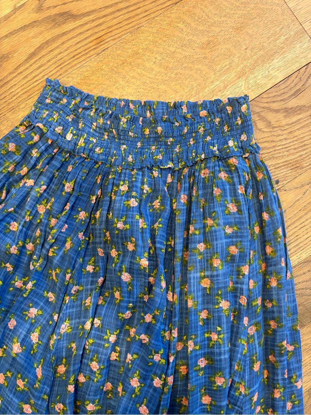 Free People FP ONE Brynn Printed Maxi Skirt Smocked Tiered Ruffle . Size small - Picture 4 of 7